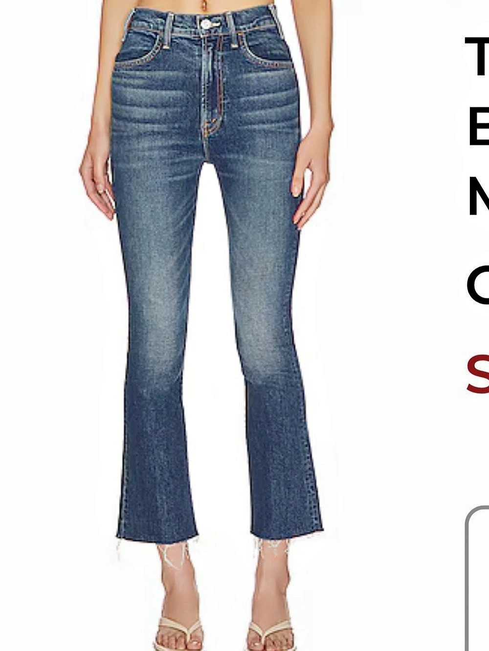 MOTHER The Hustler Flood Fray Jeans Blue Waist 28